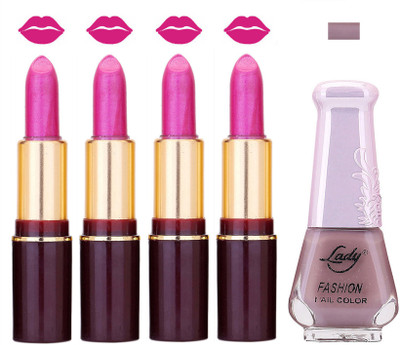 Lady Fashion Multi Make Up Combo Lips & Nails 2202101566(Set of 5)