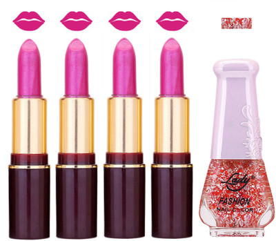

Lady Fashion Multi Make Up Combo Lips & Nails 2202101517(Set of 5)