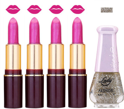 

Lady Fashion Multi Make Up Combo Lips & Nails 2202101520(Set of 5)