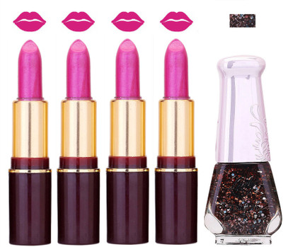 

Lady Fashion Multi Make Up Combo Lips & Nails 2202101501(Set of 5)