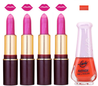 

Lady Fashion Multi Make Up Combo Lips & Nails 2202101526(Set of 5)