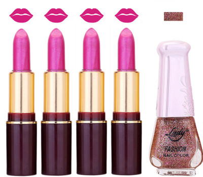 

Lady Fashion Multi Make Up Combo Lips & Nails 2202101518(Set of 5)