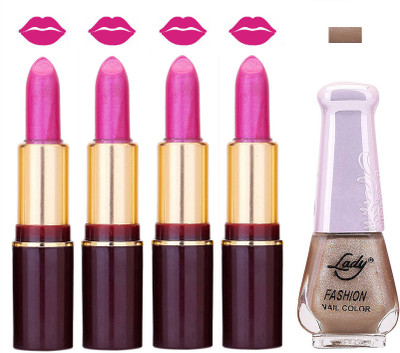 Lady Fashion Multi Make Up Combo Lips & Nails 2202101558(Set of 5)