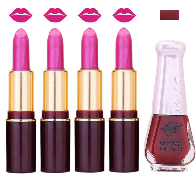 

Lady Fashion Multi Make Up Combo Lips & Nails 2202101536(Set of 5)