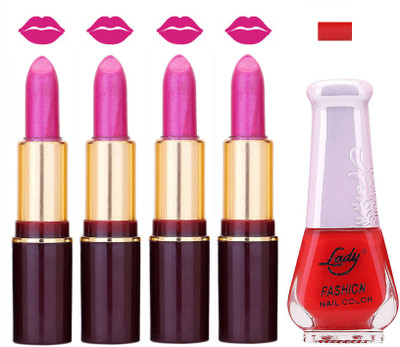 

Lady Fashion Multi Make Up Combo Lips & Nails 2202101538(Set of 5)
