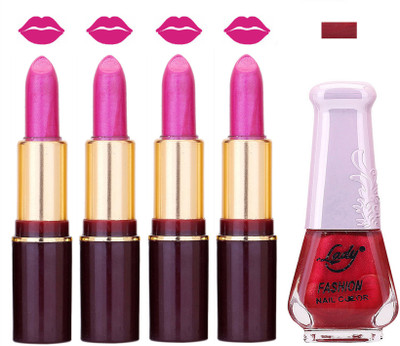 

Lady Fashion Multi Make Up Combo Lips & Nails 2202101551(Set of 5)