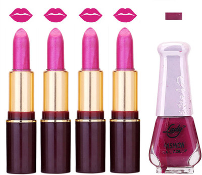 

Lady Fashion Multi Make Up Combo Lips & Nails 2202101545(Set of 5)