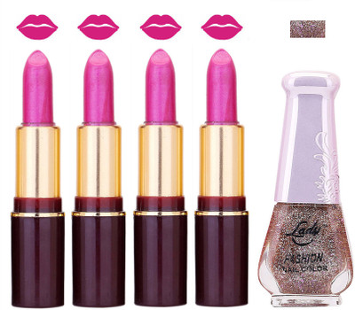 

Lady Fashion Multi Make Up Combo Lips & Nails 2202101509(Set of 5)