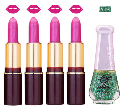 

Lady Fashion Multi Make Up Combo Lips & Nails 2202101516(Set of 5)