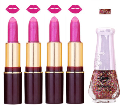

Lady Fashion Multi Make Up Combo Lips & Nails 2202101561(Set of 5)
