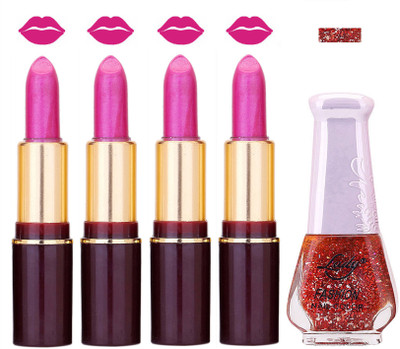 

Lady Fashion Multi Make Up Combo Lips & Nails 2202101505(Set of 5)