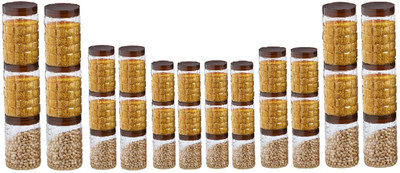 

Steelo 36 pcs PET Container Set - 200ml x 12, 300ml x 12, 600ml x 12 (Solitaire) - 200 ml, 300 ml, 600 ml Plastic Grocery Container(Pack of 36, Clear)