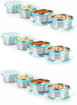 

Nonu Containers - 350 ml Steel Grocery Container(Pack of 12, Multicolor)