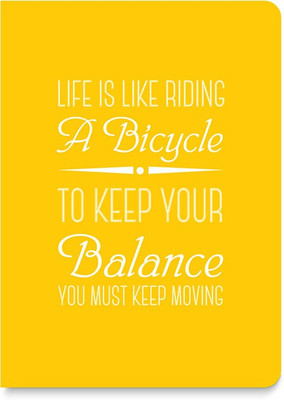 

inkFlap A5 Journal(FlapBook Premium Notebook - Life Is Like A Bicycle, Yellow)