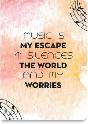 

inkFlap A5 Journal(FlapBook Premium Notebook - Music Is My Escape, colorful)