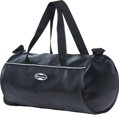 

Pole Star Leatherite Tan Black Travel Duffel Bag(Black)
