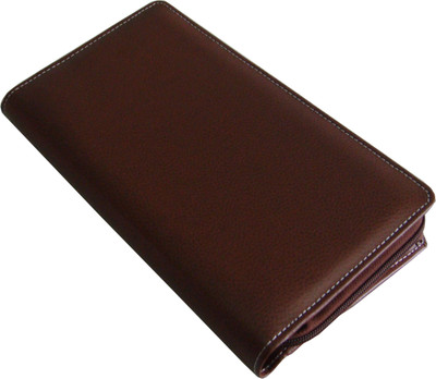 

SAW LEATHER GOODS Faux Leather Cheque Book Folder(Set Of 1, Brown)