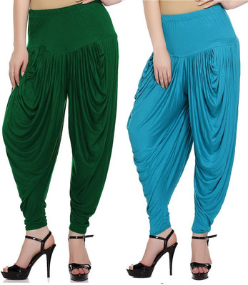 

TRUEWAY Solid Cotton Viscose Blend Girls Harem Pants, Multicolor