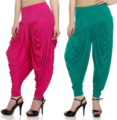 

TRUEWAY Solid Cotton Viscose Blend Girls Harem Pants, Multicolor