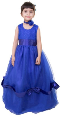 

Samsara Couture Girls Maxi/Full Length Party Dress(Blue, Sleeveless