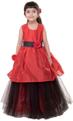 

Samsara Couture Girls Maxi/Full Length Party Dress(Multicolor, Sleeveless