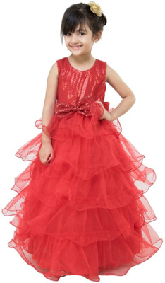

Samsara Couture Girls Maxi/Full Length Party Dress(Red, Sleeveless