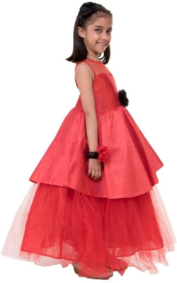 

Samsara Couture Girls Maxi/Full Length Party Dress(Red, Sleeveless