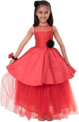 

Samsara Couture Girls Maxi/Full Length Party Dress(Red, Sleeveless