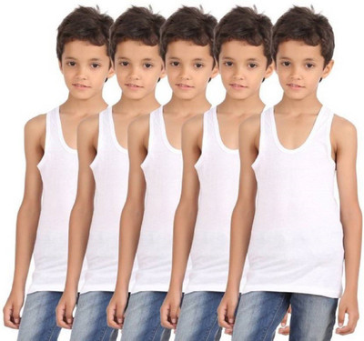 

HAP KING Vest For Boys Cotton(White, Pack of 5