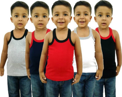 

HAP KING Vest For Boys Cotton(Multicolor, Pack of 5