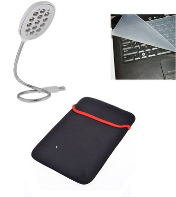 

De-TechInn 15.6" Inch Laptop Sleeve Carry Bag, Laptop Keyboard Protector With 13 LED Flexible Usb Light Combo Set(Multicolor)