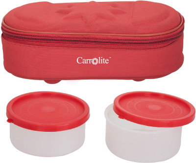 

Carrolite Century Stylish Red 2 Containers Lunch Box(400 ml), Multicolor