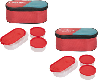 

Carrolite Combo Century Red Plastic 6 Containers Lunch Box(1300 ml), Multicolor