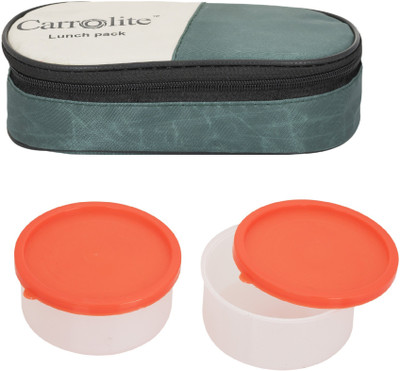 

Carrolite Century Mehndi -White 2 Containers Lunch Box(400 ml), Multicolor