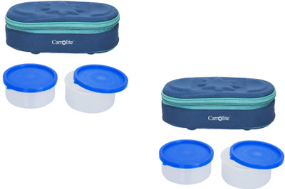 

Carrolite Combo Century Stylish Blue Plastic 4 Containers Lunch Box(800 ml), Multicolor