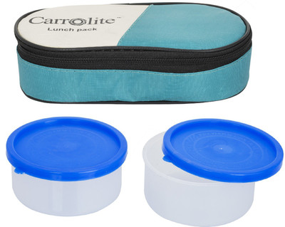 

Carrolite Century Green -White 2 Containers Lunch Box(400 ml), Multicolor