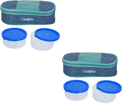 

Carrolite Combo Century Blue-Green Plastic 4 Containers Lunch Box(800 ml), Multicolor