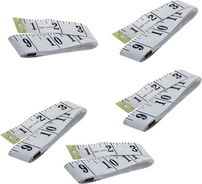 CROWN White Sewing Measuring Ruler Extra Heavy Pcs 5 Measurement Tape(1.5 Metric)