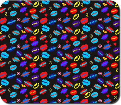 

Blackbora All Superheroes on black Clipart Mousepad(Multicolor)