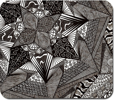 

Blackbora Geometric Abstract Doodle Mousepad(Multicolor)