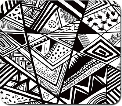 

Blackbora Black and White Abstrct Mousepad(Multicolor)