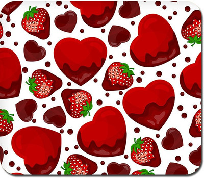

Blackbora Strawberry and Hearts Mousepad(Multicolor)