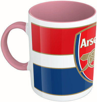 

MiiCreations Printed Two Tone Pink And White Arsenal Football Club Ceramic Mug(325 ml)