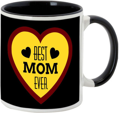 

AllUPrints Mother Is Always The Best Black Ceramic Mug(325 ml), Multicolor
