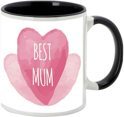 

AllUPrints Creative Art Paint Color with MoM Black Ceramic Mug(325 ml), Multicolor