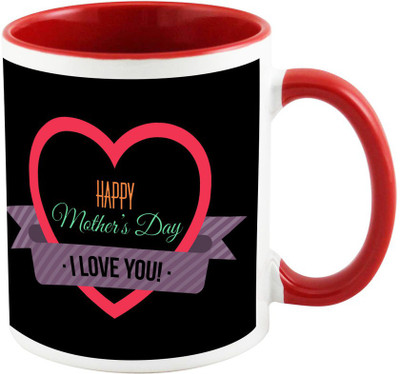 

AllUPrints I Love You Mother, Happy Mother's Day Red Ceramic Mug(325 ml), Multicolor