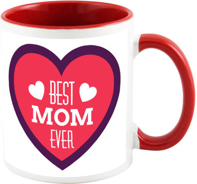 

AllUPrints You Are Best Mother Ever Red Ceramic Mug(325 ml), Multicolor