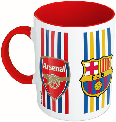 

MiiCreations Printed Two Tone Red And White Football Clubs Ceramic Mug(325 ml)