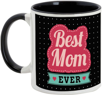 

AllUPrints Best Mother In The Universe Black Ceramic Mug(325 ml), Multicolor