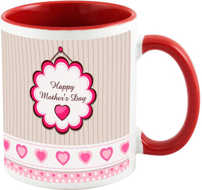 

AllUPrints MOM you are The Queen Red Ceramic Mug(325 ml), Multicolor